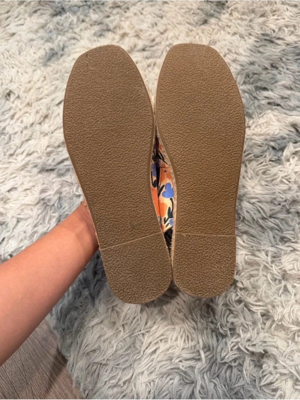 Marimekko x Uniqlo Orange Blue Floral Espadrille Sandals Size L US 8.5